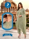 Eagle By Kaya Satin Silk Kurti With Bottom Dupatta